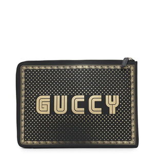 Gucci Clutch Black GUCCY Sega Bag Leather